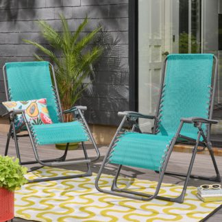 An Image of Helsinki Lounger Teal Twin Pack Teal (Green)