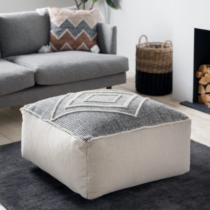 An Image of Miniera Grey Pouffe Grey