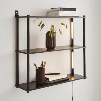 An Image of Cole Wall Unit with LED Lights Black Black
