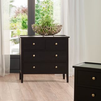 An Image of Pacific Chelmsford 4 Drawer Chest, Black Painted Pine Black