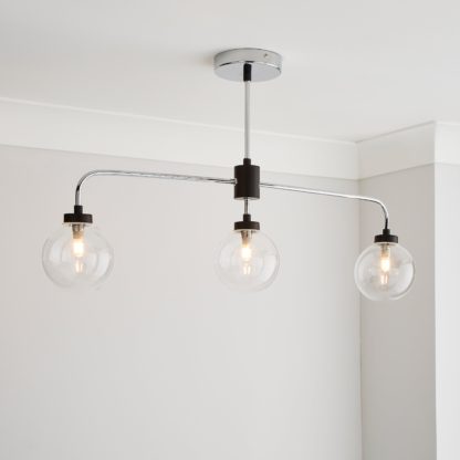 An Image of Tanner 3 Light Bar Ceiling Fitting Chrome