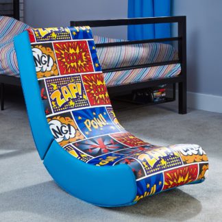 An Image of X Rocker Video Rocker Comic Book Edition Gaming Chair Blue