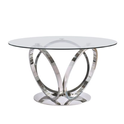 An Image of Eloise Round 4 Seater Dining Table Glass Clear