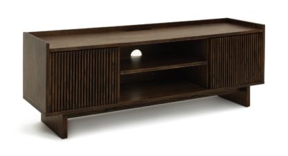 An Image of Habitat Xylo 2 Door TV Unit - Dark Wood