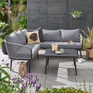 An Image of Crescent Corner Sofa Set Grey