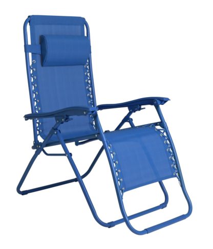 An Image of Argos Home Zero Gravity Folding Metal Sun Lounger - Blue