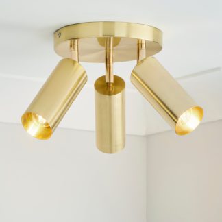 An Image of Leila 3 Light Semi Flush Ceiling Fitting Gold
