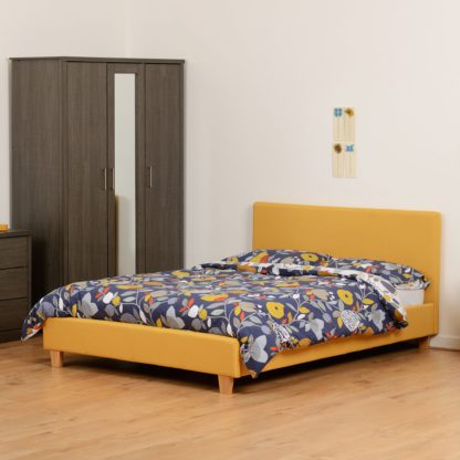 An Image of Prado Fabric Bed Yellow