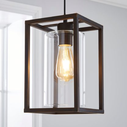 8599311df994d6689833ba8909ac50290a4872d30b0e164816ac21b6991c7272.jpg An Image of London Industrial 1 Light Pendant Bronze Ceiling Fitting Brown