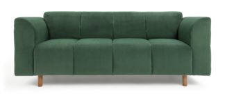 An Image of Habitat Harper Velvet 3 Seater Sofa - Teal