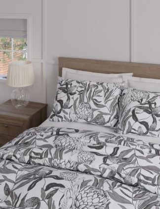 An Image of M&S Pure Cotton Protea Flower Bedding Set