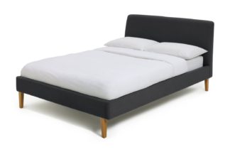 An Image of Habitat Ren Double Fabric Bed Frame - Charcoal