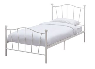 An Image of Habitat Fleur Single Metal Bed Frame - White