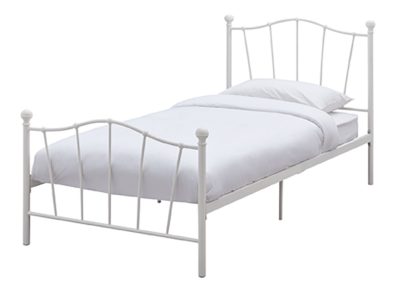 An Image of Habitat Fleur Single Metal Bed Frame - White