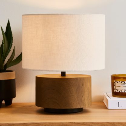 An Image of Elements Sunds Shaded Table Lamp Pine (Brown)