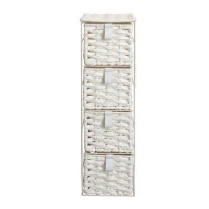 An Image of Argos Home 4 Drawer Slimline Storage Tower - White