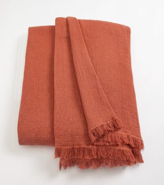 An Image of Habitat Textured Throw - Red - 150x200cm