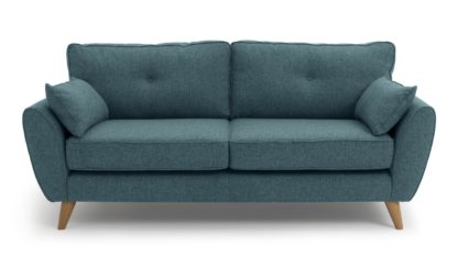 An Image of Habitat Isla 3 Seater Fabric Sofa - Teal