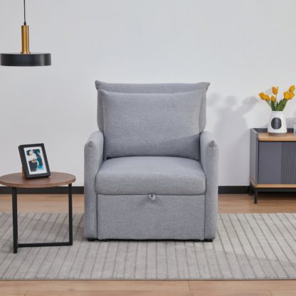 8fd6e5a6954be0f7ce3f51352f4be22693a5cae3a9ab842bf1bf4c9d6f96afab.jpg An Image of Grayson Grey Chair Bed Light Light Grey
