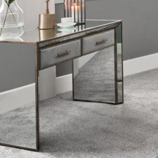An Image of Pacific Brindisi 2 Drawer Dressing Table, Grey Velvet Grey