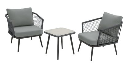 An Image of Habitat Somerset 2 Seater Rattan Effect Garden Bistro Set