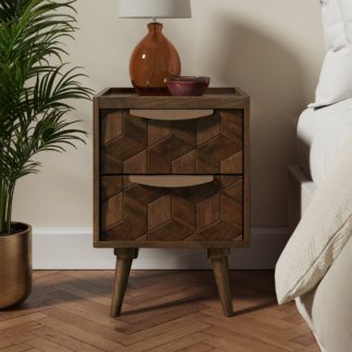 An Image of Hex 2 Drawer Bedside Table Brown
