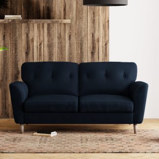 An Image of Sven Opulent Velvet 2 Seater Sofa Navy