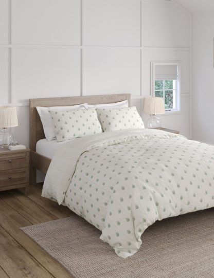 An Image of M&S Cotton Blend Leaf Bedding Set