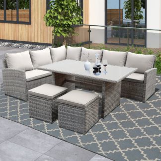 An Image of Matara Rattan Effect Corner Sofa Set