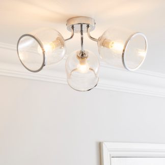 An Image of Lenny 3 Light Semi Flush Ceiling Fitting Chrome