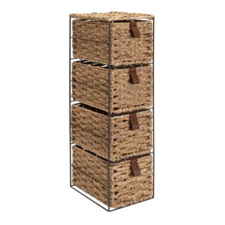 An Image of Argos Home 4 Drawer Storage Tower - Natural