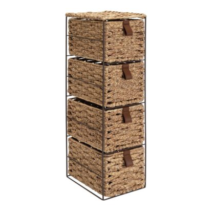 An Image of Argos Home 4 Drawer Storage Tower - Natural