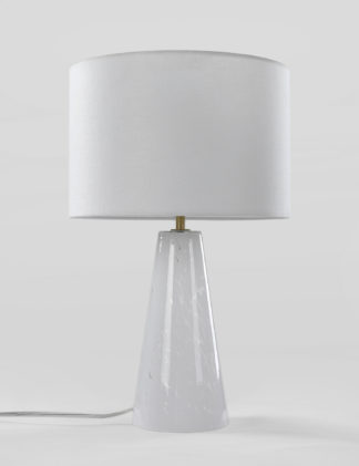 An Image of M&S Alabaster Tall Glass Table Lamp