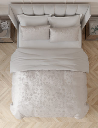 An Image of M&S Pure Cotton Jacquard Blossom Bedding Set