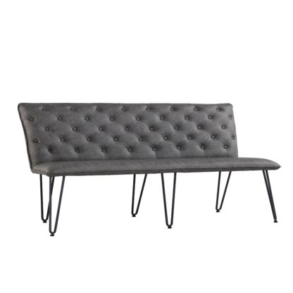 An Image of Sebastian Studded Back 90cm Bench Brown