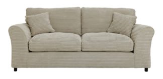 An Image of Argos Home Harry 3 Seater Fabric Sofa - Stone