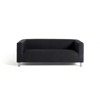 An Image of Habitat Moda 3 Seater Fabric Sofa - Grey