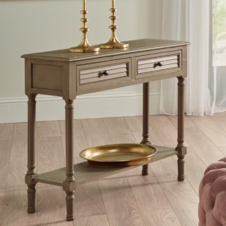 An Image of Pacific Ashwell Rectangle Console Table, Taupe Painted Pine Taupe