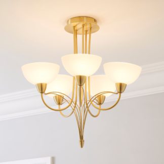 An Image of Buville 5 Light Ceiling Fitting Gold