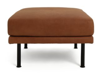 An Image of Habitat Moore Leather Footstool - Tan