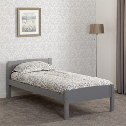 An Image of Amber Wooden Bed Grey