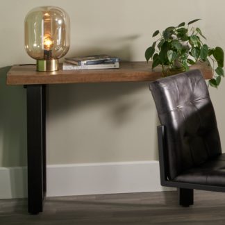 An Image of Pacific Pahoja Console Table, Dark Mango Wood Brown