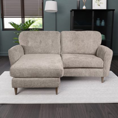 An Image of Sven Chunky Chenille Corner Chaise Sofa Mushroom