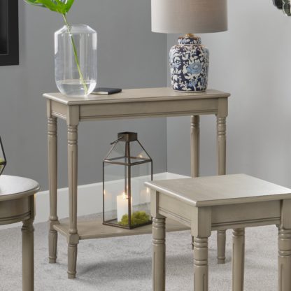 b0b1ae23fe310bf024d62fcc029d205a5a49bd95833672e84409fb44216b9ea9.jpg An Image of Pacific Heritage Rectangular Console Table, Painted Pine Brown