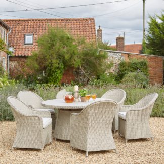 An Image of Churchgate Rattan Dining Set Grey