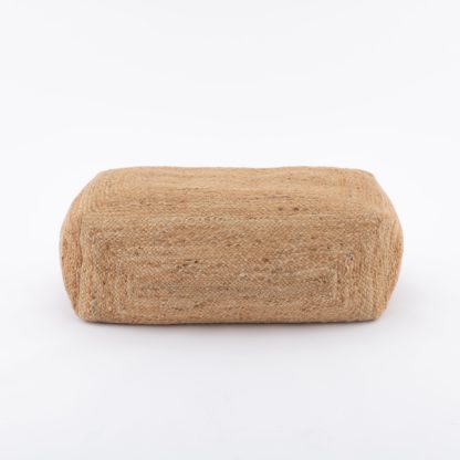 An Image of Rectangular Jute Pouffe Natural