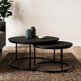 An Image of Fulton Black Nest of Tables Black