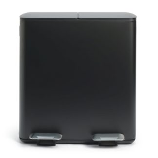 An Image of Habitat 40 Litre Twin Compartment Recycling Pedal Bin- Black