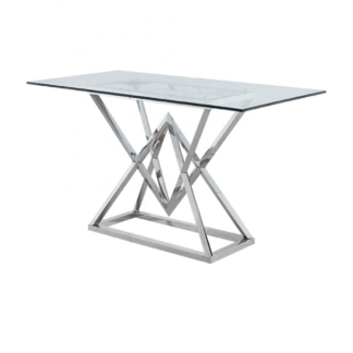 An Image of Celine Rectangular 8 Seater Dining Table Glass Clear