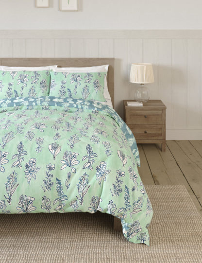 An Image of M&S Pure Cotton Botanical Floral Bedding Set